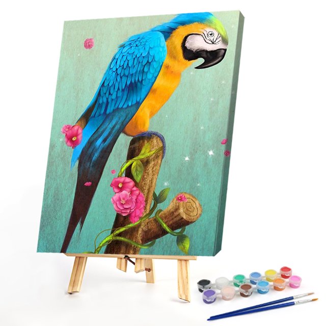 Cuadros Decorativos Kit de pintura al óleo de loro por números dibujo DIY para adultos regalo de decoración del hogar de pared JShteea Nuevos Originales