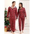 thumbnail image 1 of Pijamas de Navidad para adultos y hombres, ropa de dormir de una pieza a rayas con capucha y cremallera, disfraz de Papá Noel, 1 of 3