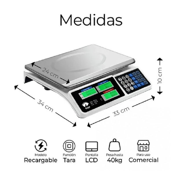 Bascula Electrónica Balanza De Cocina Con Tara Bascula Digital