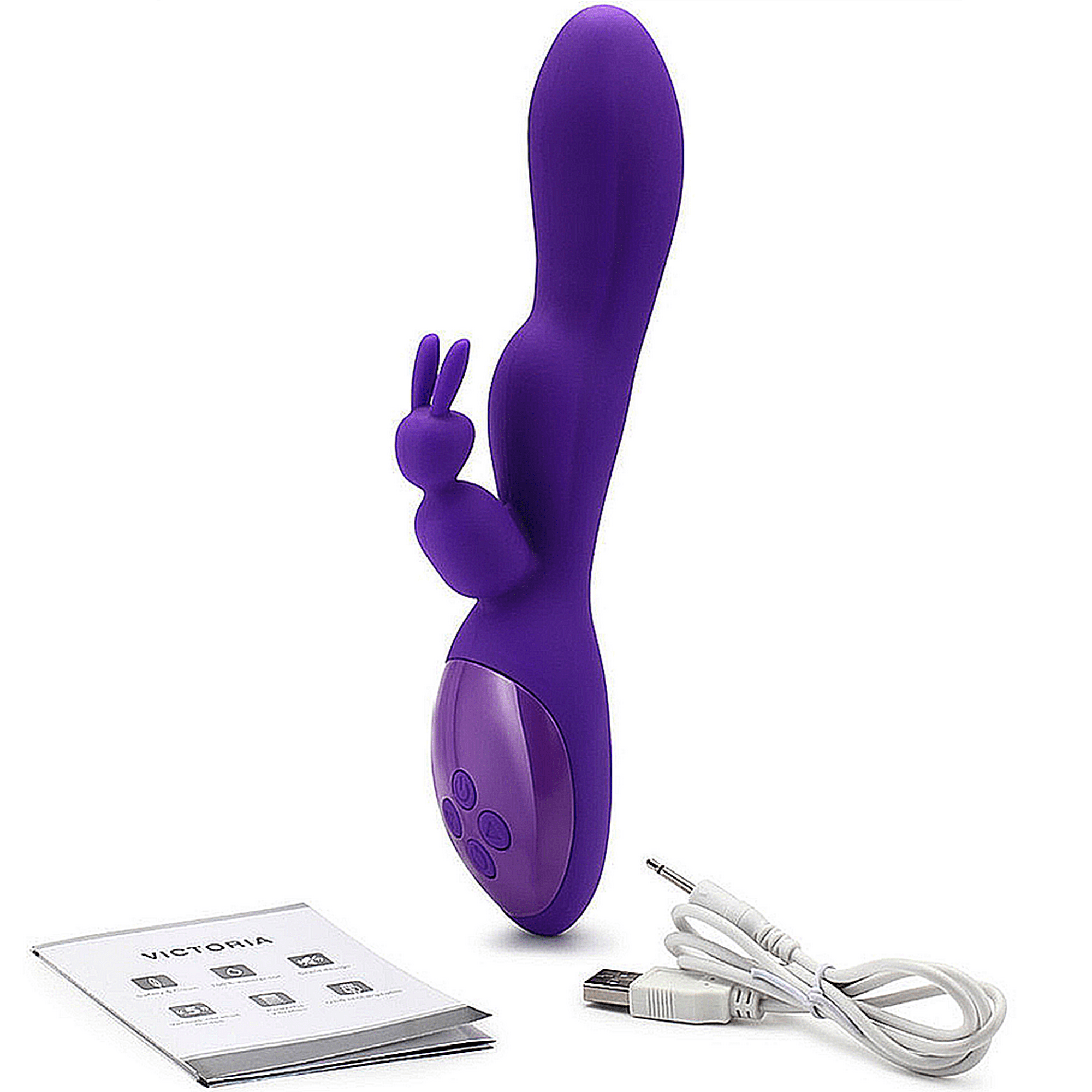 LotFancy Rabbit Vibrator for Women, G Spot and Clitoral Stimulator, Adult Sex Toys for Couple, Purple
