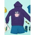 thumbnail image 3 of Cute Cat With Cup Of Coffee Hoodie Juniors -Image by Shutterstock,  Large, 3 of 4