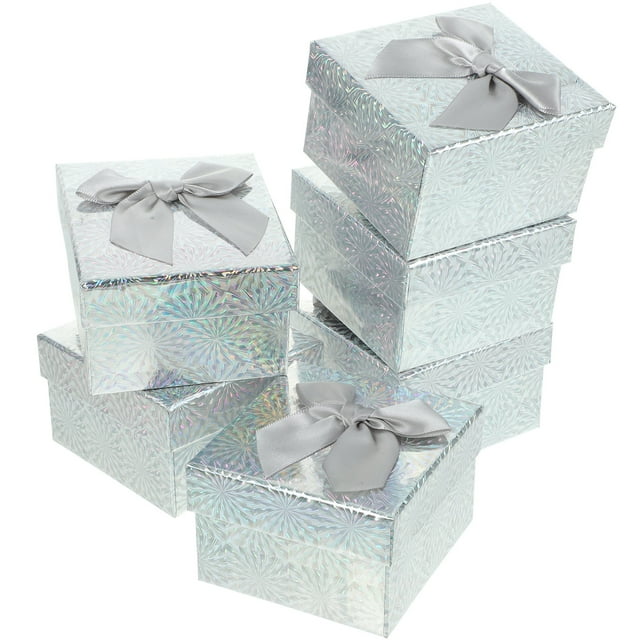 GOOHOCHY 6 cajas de regalo de papel para envolver regalos, caja de regalo con cinta.