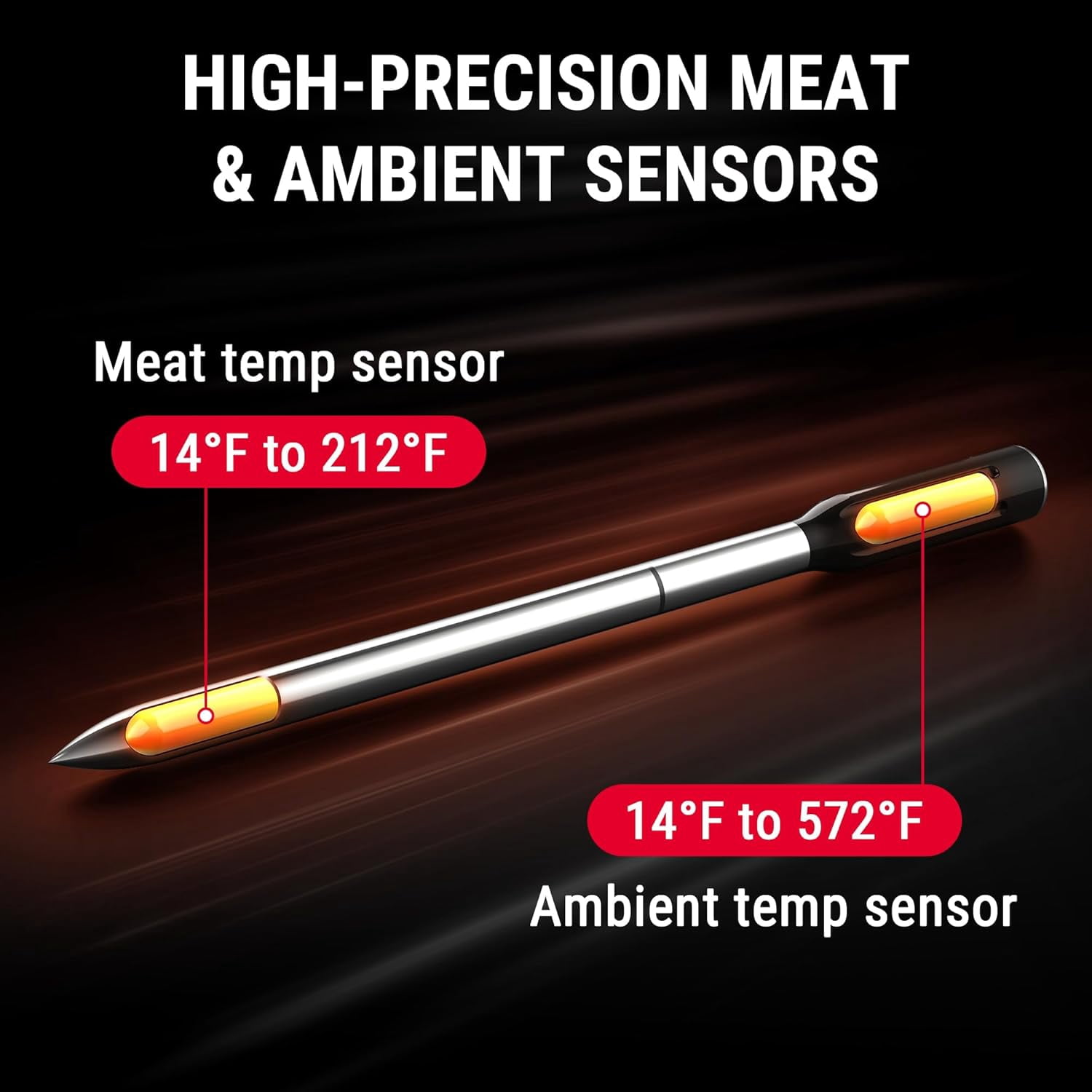 ThermoPro Twin TempSpike 500FT Truly Wireless Meat Thermometer with 2 Probes and Signal Booster Bluetooth Meat Thermometer iOS / Android compatible