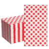DYLIVeS 80 Count Gingham Disposable Paper Dinner Red Buffalo plaid Napkins Disposable Towels 3 Ply Guest Napkins Red and White Checkered Napkins