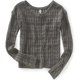 thumbnail image 1 of Suéter de punto de ganchillo Aeropostale para mujer gris mediano, 1 of 1