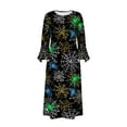 thumbnail image 5 of WXLWZYWL Halloween Costumes Woman 2024 Flared Sleeve V-Neck Dress Holiday Clothes Print Long Skirt Vampire Dresses for Women, 5 of 5