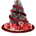 thumbnail image 3 of nipocaio Ruffled Christmas Tree Skirt Rustic Farmhouse Tree Skirt for Indoor Outdoor Holiday Christmas Party (Red+Black), 3 of 5