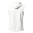 thumbnail image 6 of Men's Sleeveless Hoodie Casual Vintage Washed Muscle Tank Top Workout Gym Loose Fit Drawstring Hooded Shirt Summer Tops,XXL,White, 6 of 7