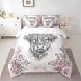 thumbnail image 2 of Homewish Cartoon Cow Animal Bedding Comforter Set 7 Pieces, Rustic Farmhouse Full Bedding Set, Vintage Fashion Rose Reversible Fitted Sheet Flat Sheet, Luxury Bedroom Decor, 2 of 7