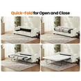 thumbnail image 3 of CHIC HOUSE Pull Out Sofa Bed Couch Queen Size with Mattress USB, Convertible Sleeper Sofa Loveseat for Small Spaces RV, Chenille Pull Out Couch Bed for Living Room with Cup Holders LED Lights, Beige, 3 of 10