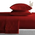 thumbnail image 2 of Bed Sheet Set 4 Piece - 100% Premium Bamboo, Breatheable & Cotton Sheet Sets 18" Deep Pocket, Ultra Soft Pure Organic Bedding Sets for Home - Burgundy Solid, Full Size., 2 of 5