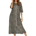 thumbnail image 6 of HLSOHJP Women's Long House Coat Full Zipper Robes Housecoat with Pockets Bath Robes Lightweight, 6 of 6