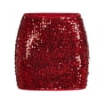 thumbnail image 5 of UJNDER Carnival Sparkling Pearls Girl Skirt Short Banquet Hip Comfortable Mini Skirt Red XL, 5 of 5
