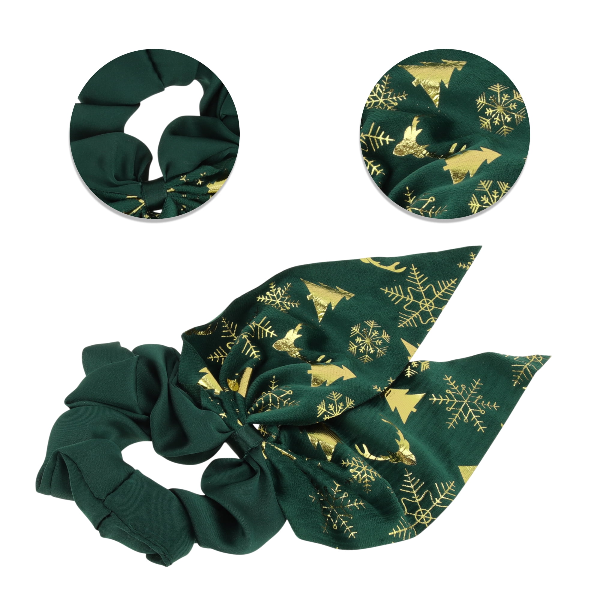 Unique Bargains Stylish Ribbon Hair Elastics Ties for Daily Use Occasions Green