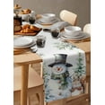 thumbnail image 6 of Snowman Christmas Burlap-Cotton Table Runner 72 Inches Long,Xmas Pinecone Tree Botanical Farmhouse Table Runners,Outdoor Dining Tablecloths Decor for Baby Shower Party Wedding 13x72, 6 of 9