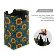 thumbnail image 3 of Yayeee Freestanding Laundry Hamper with Handle Collapsible Large Storage Basket for Clothes, Blue Art Sunflowers, 3 of 7