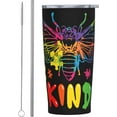 thumbnail image 1 of Funny Tumblers Bee Autism Awareness Ribbon Stainless Steel Mug 304 Stainless Steel Car Water Cup With Straw 20 Oz 600ml Adult Youth Man Woman Drinking Glass, 1 of 6