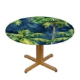 thumbnail image 3 of Acheng Round Tablecloth Palm Leaves with Lush Branches and Leaves Tropical Jungle Palm Leaves with Charming Colors 42-46, 3 of 8