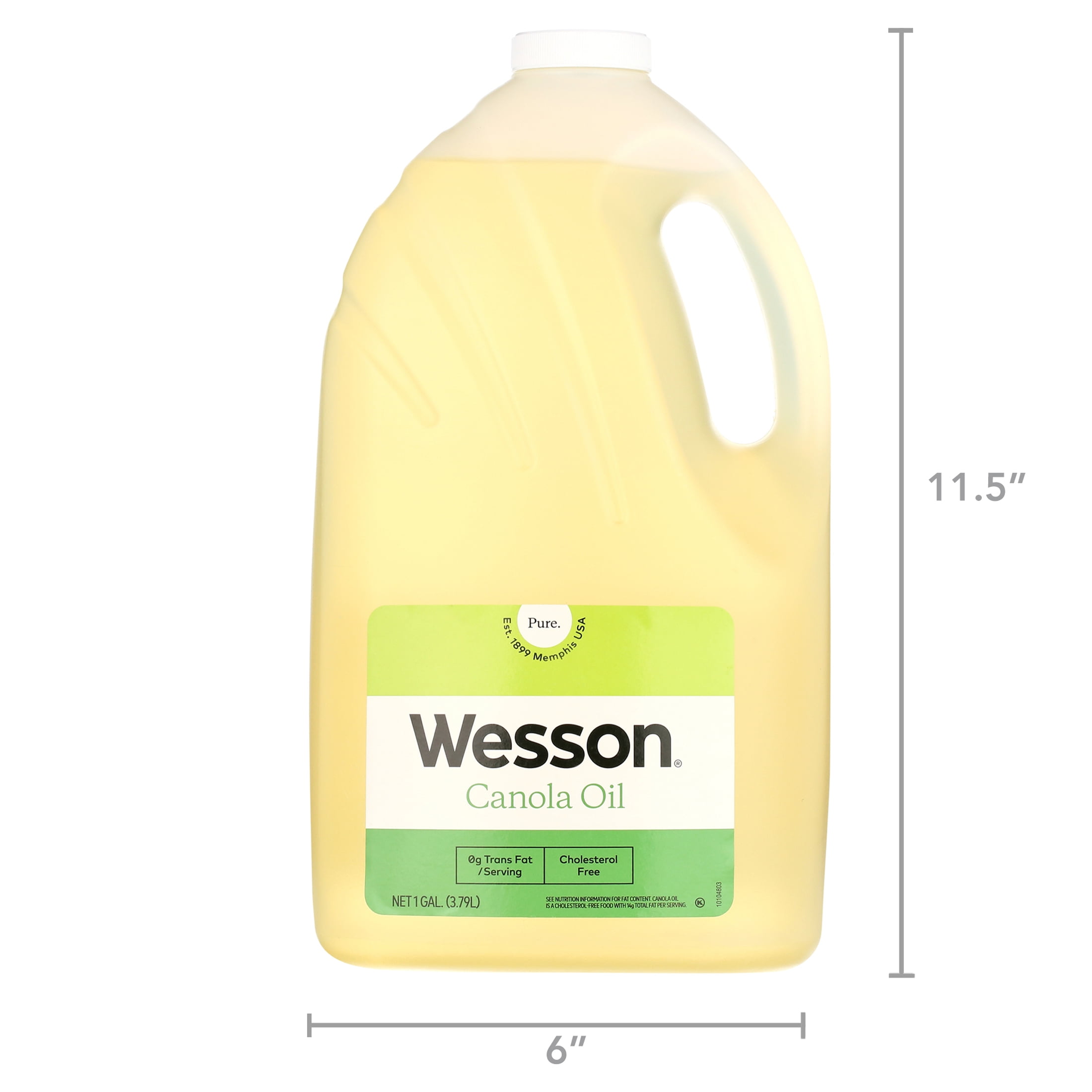 (2 pack) Wesson Pure & Cholesterol Free Canola Oil, 128 fl oz
