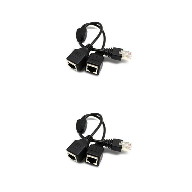 Wisewang Cable Splitter Male to Female Quick Connection Fast Transmission Adapter Network Converter Convenience Computer Supply black 2Set
