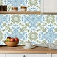 thumbnail image 5 of Peel and Stick Wallpaper Contact Paper China Moroccan tiles inspired an intricate botanical detail Self Adhesive and Removable 24in x 118in, 5 of 8