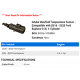 thumbnail image 2 of Intake Manifold Temperature Sensor - Compatible with 2016 - 2022 Ford Explorer 2.3L 4-Cylinder 2017 2018 2019 2020 2021, 2 of 2