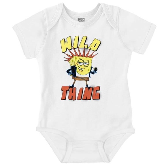 Biker SpongeBob Cartoon Wild Thing Romper Boys or Girls Infant Baby Brisco Brands 12M