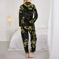 thumbnail image 5 of Bingfone Womens Pajama Sets Golden Glitter Butterflies Print,Long Sleeve Loungewear Pajamas Set-Small, 5 of 9