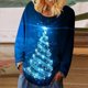 thumbnail image 2 of Camisas casuales de manga larga para mujer, suéter, túnica suelta, blusa con cuello redondo y estampado de árbol de Navidad Fridja fhghd1786, 2 of 4