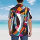 thumbnail image 4 of Balery Abstract Jazz Instrumental Camisas hawaianas de manga corta para hombre, camisas playeras de corte holgado, camisas de vacaciones con botones,Large, 4 of 7