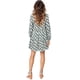 thumbnail image 5 of Vestido túnica Amoretu a cuadros de otoño con cuello en V plisado para mujer, 5 of 6