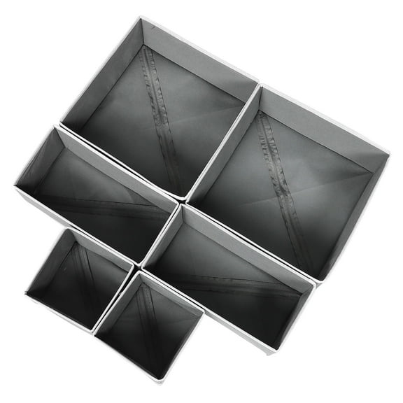 Niceauty 6Pcs Gray Foldable Cube Storage Bins Drawer Organizers for Socks and Underwear