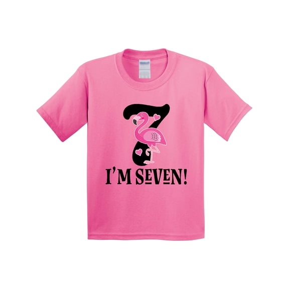 Inktastic 7th Birthday Flamingo 7 Year Old Girl Youth T-Shirt