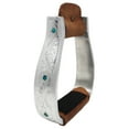 thumbnail image 3 of Challenger Western Saddle Engraved Trail Riding Stirrups w/ Turquoise Rhinestones 51147, 3 of 3