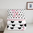 thumbnail image 5 of Manfei Kawaii Monogrammed Print D King Size Comforter Sets,Kawaii Loves Print Comforters King Size,Pink Reversible,3pcs,1 Comforter and 2 Pillowcases, 5 of 7