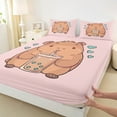 thumbnail image 3 of Homewish Kawaii Brown Capybara Twin Sheet Sets,Cute Kapibara Twin Fitted Sheet,Cartoon Rodent Animal 03 For Girl Boys,Luxury Bedroom Decor,3pcs, 3 of 7