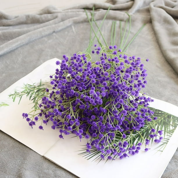10pcs Babys Breath Artificial Fake Flowers Bouquet Gypsophila Bulk Flower In White For Wedding Crown Home Party Garden Decoration Purple Walmart Com Walmart Com
