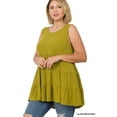 thumbnail image 2 of TheLovely Women & Plus Summer Casual Sleeveless Tiered Ruffle Tunic Peplum Tank Top, 2 of 4