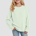 thumbnail image 2 of Dmsael Toddler Girl Long Sleeve Shirt Girls Long Sleeve Shirts SideSplit Crewneck T-Shirts for Girls Size Light Green,3-4 Years, 2 of 2