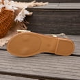 thumbnail image 4 of Sandals for Women Fashionable Casual Spring Summer Round-Headed Open-Toe Back Elastic Golden Bow Flat Sandals 38(6.5), 4 of 9