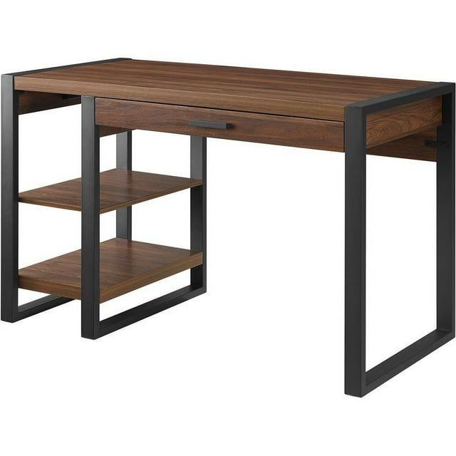 48" Wood Computer Desk with USB Port and AC Plug-in Unit in Dark Walnut