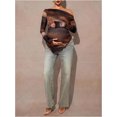 thumbnail image 5 of - playera de mernidad para mujer, con ribete asimétrico de lechuga, manga larga, para embarazo, para otoño, 5 of 5