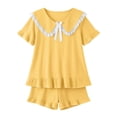 thumbnail image 5 of MDUKONU Women's Top and Shorts Set Resistant Solid Color Summer Wear Yellow XL, 5 of 5