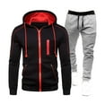 thumbnail image 2 of VBTAPA Men's Tracksuit 2 Piece Set Long Sleeve Zip Up Hoodie Sweatsuits Athletic Jogging Suit Solid Casual Sports Outfits with Pockets Black L, 2 of 3
