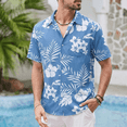 thumbnail image 3 of SOMER Men's Hawaiian Shirts Short Sleeve Button Down Beach Shirt Casual Floral Dress Summer Shirt, 3 of 8