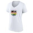 thumbnail image 2 of Women's White NHL Team Pride Logo V-Neck T-Shirt, 2 of 3