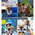 thumbnail image 4 of DolliBu Funky Sitting Brown Moose Astronaut Plush Toy - Super Soft Wild Life Astronaut Stuffed Animal Plush with Space Helmet and NASA Astronaut Suit, Spaceman Doll Decor for Girls and Boys - 11 Inch, 4 of 8