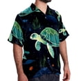 thumbnail image 2 of Turtle Seamless Men's Short Sleeve Button Down Casual Beach Printed Shirts, 2 of 6