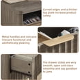 thumbnail image 4 of 2 Pack LEYAOYAO 31" Wide Fluted Nightstand with 2 Drawers, Modern Floor Night Stand with Open Shelf, Large Mid Century Wooden End Table, Grey, 4 of 9