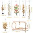 thumbnail image 2 of 7-Pack Small Bird Parrot Swing Chew Toys - Wall Clock Bird C, 2 of 5